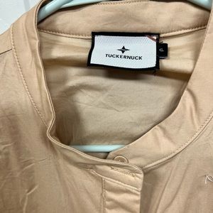 Tuckernuck Women's Khaki Royal Shirt Dress Mini Length Cotton Casual sz XL NWOT